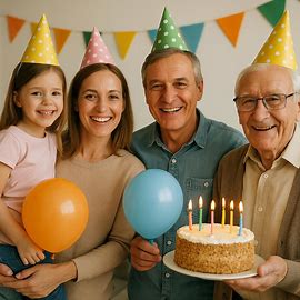 a family celebrating a birthday